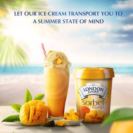 London Dairy Mango Sorbet Pint 16 Fl Oz 6ct Case