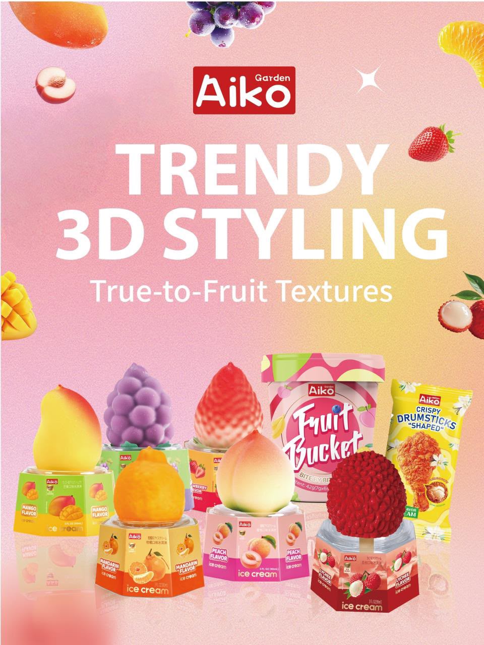 VIRAL 3D CHINESE ICE CREAM & FRUIT BUCKETS