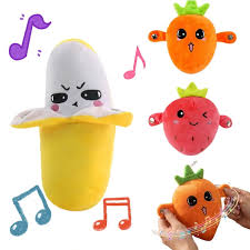 PLUSH MUSICAL VIRAL TOY INTERACTIVE 4 BANANA/4ORANGE/4STRAWBERRY 12CT CASE