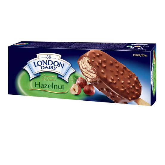 London Dairy Hazelnut Ice Cream Bar 3Fl oz 12ct Case